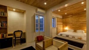 The bedroom in the book hotel in Portugal