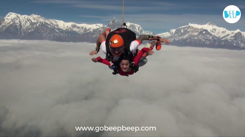 skydiving over the himalayas in nepal