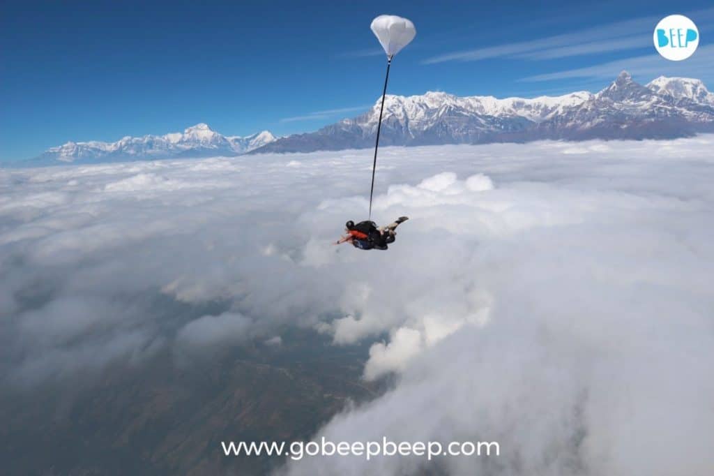 skydiving in nepal over the himalayas