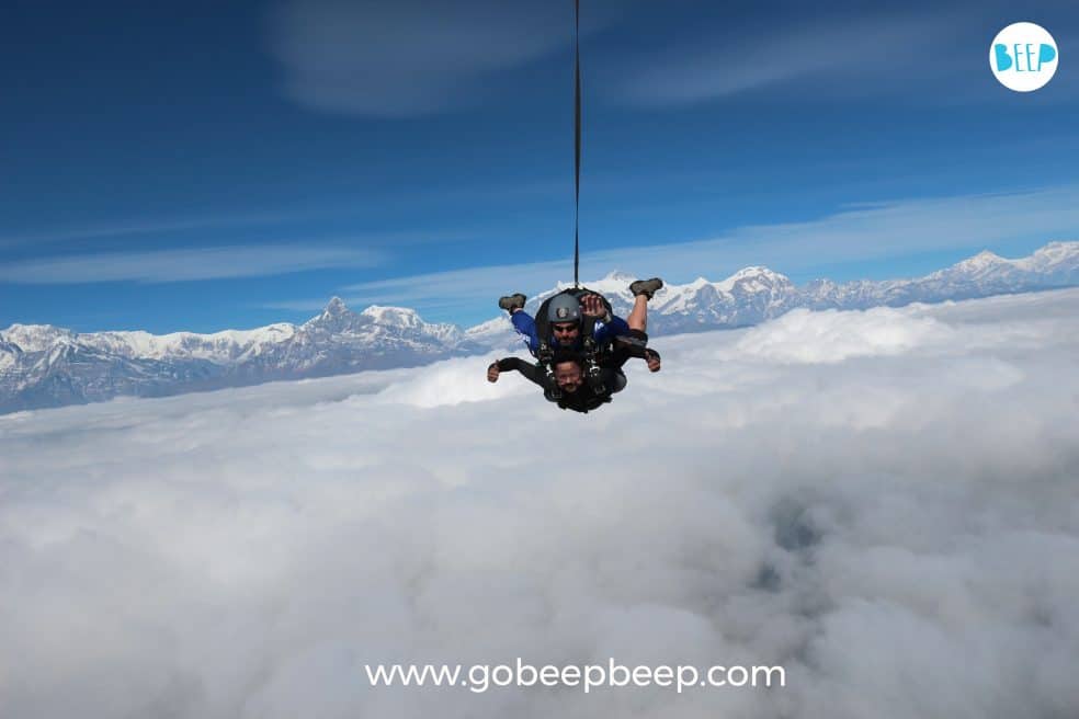 skydiving near india with gobeepbeep