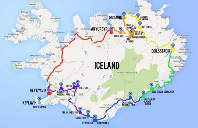 iceland ring road map Iceland Ring Road Trip Map Beep Beautiful Experiences iceland ring road map